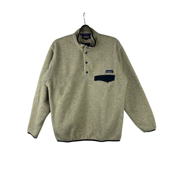 Patagonia Synchilla Men's Size Medium Fleece Jacket Pullover Beige - Picture 8 of 13